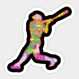 Swing The Bat Baseball Man Sticker